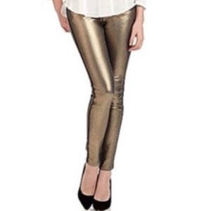 Sam Edelman Gold Metallic Skinny Jean.